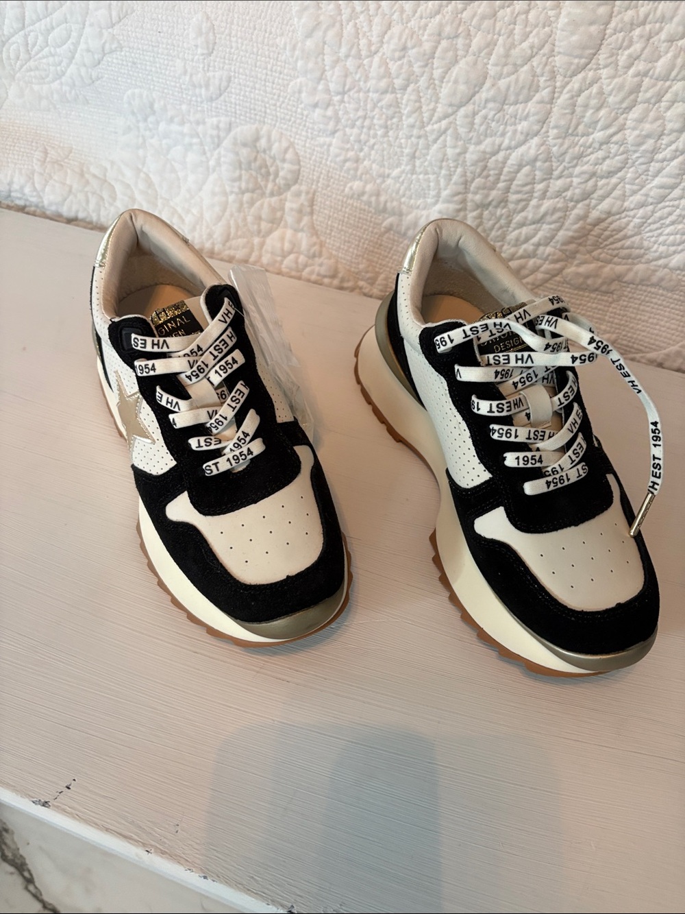 Vintage Havana Black and Cream Athletic Sneakers